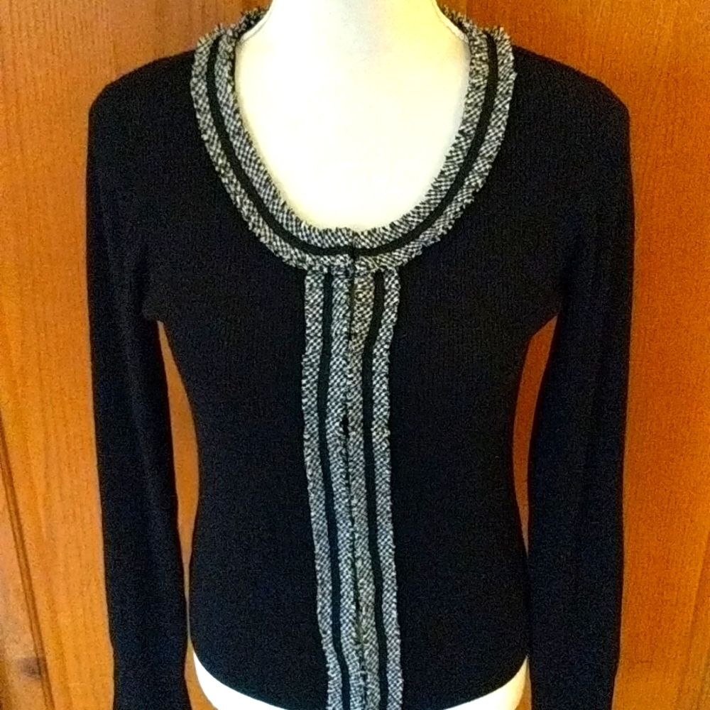 White House Black Market Black Cardigan M